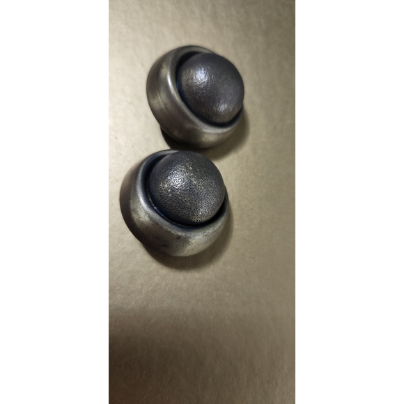 Vintage Bronze Tone Dome Earrings Clips Large 1980's Working Girl Style - Picture 3 of 9